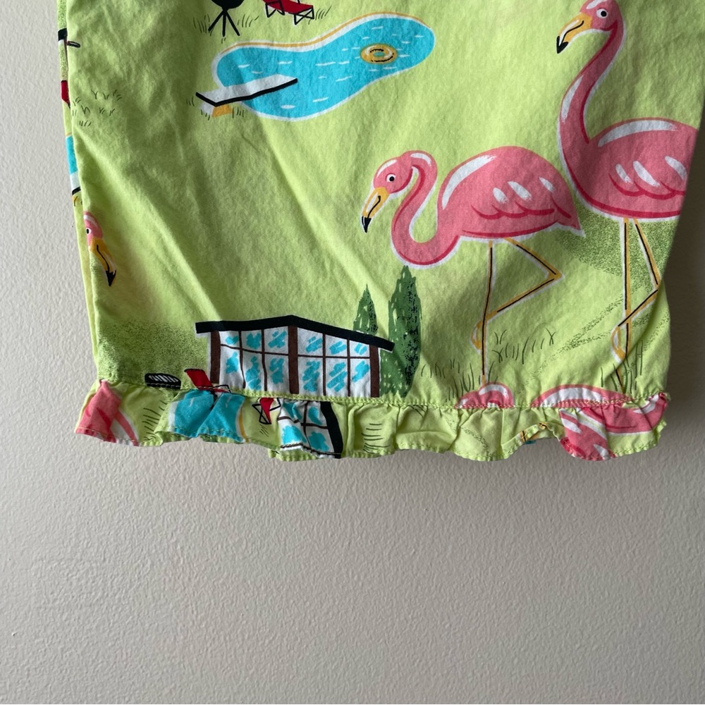 NICK & NORA Women's XL Flamingo Pajama Set Capri Length 100% Cotton - Picture 7 of 10